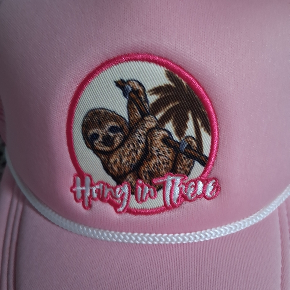 Simply Southern Pink Sloth Mesh Hat - Picture 2 of 5